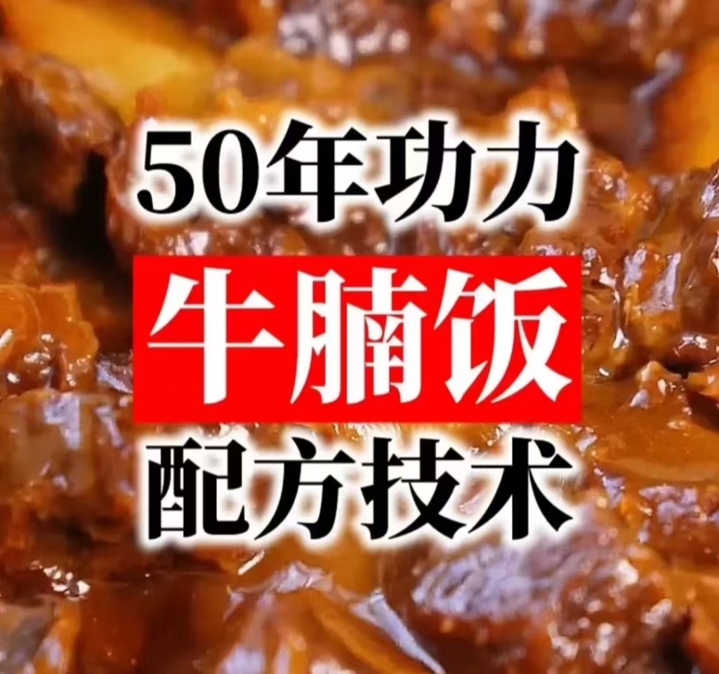 50年功力牛腩饭 | 潮汕牛腩饭商用摆摊配方视频教程-紫寻食集-阿紫姑娘小吃配方网