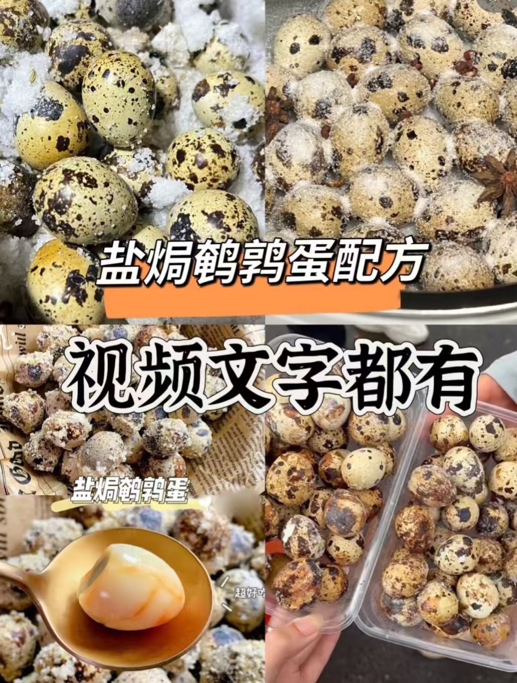 盐焗鹌鹑蛋商用配方技术 咸香Q弹流油 摆摊开店全套教程