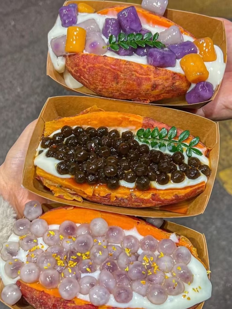 花式烤红薯商用配方技术｜外焦里糯花式夹心做法｜摆摊夜市爆款技术-紫寻食集-阿紫姑娘小吃配方网